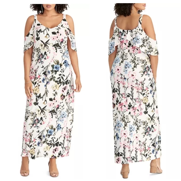 RACHEL Rachel Roy Dresses & Skirts - Rachel Roy Gaia Floral Print Cold Shoulder Dress